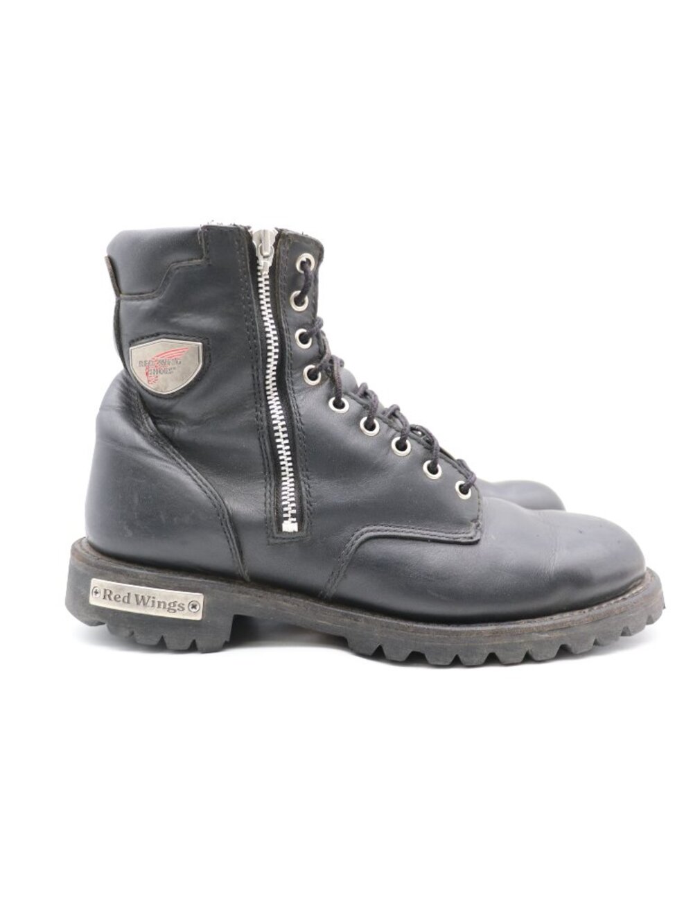 Red Wing 979 Men's Size 10 D Side Zip Motorcycle Biker Boot Black Leather